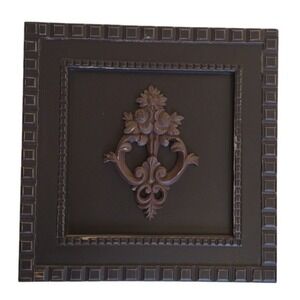 Floral Applique WALL DECOR‎  PICTURE Frame Home Wooden Art Modern Boho 16x16